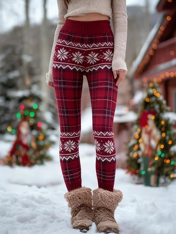 Women's Home Wear Christmas Party Slim Fit Knitted Warm And Comfortable Leggings