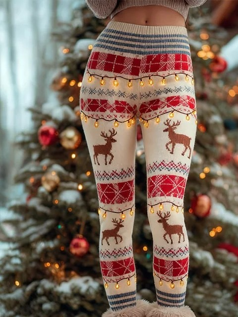 Women's Home Wear Christmas Party Slim Fit Knitted Warm And Comfortable Leggings
