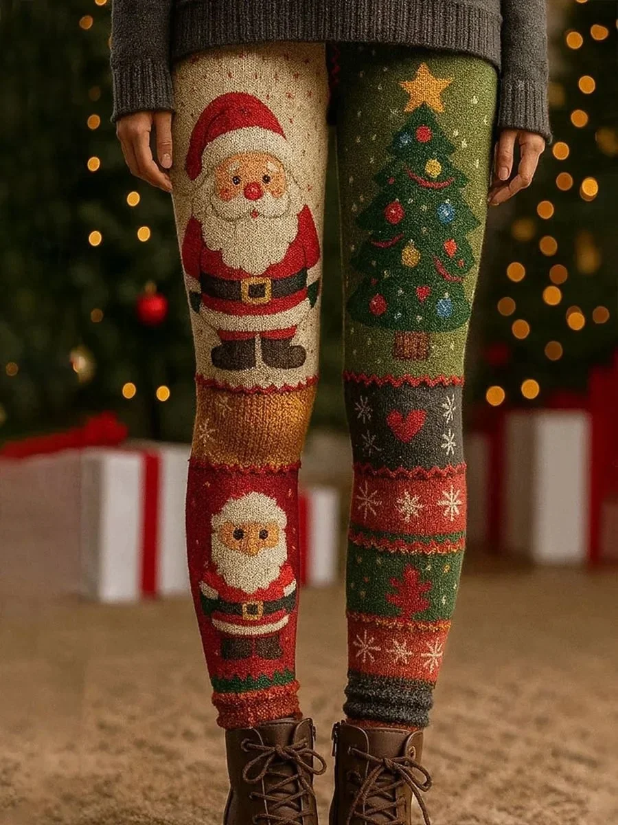 Women's Home Wear Christmas Party Slim Fit Knitted Warm And Comfortable Leggings
