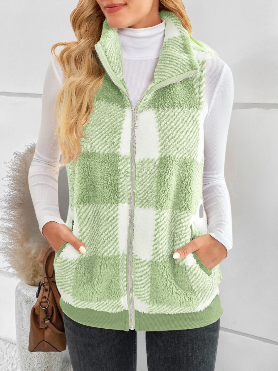 Polyester Cotton Stand Collar Elegant Vest