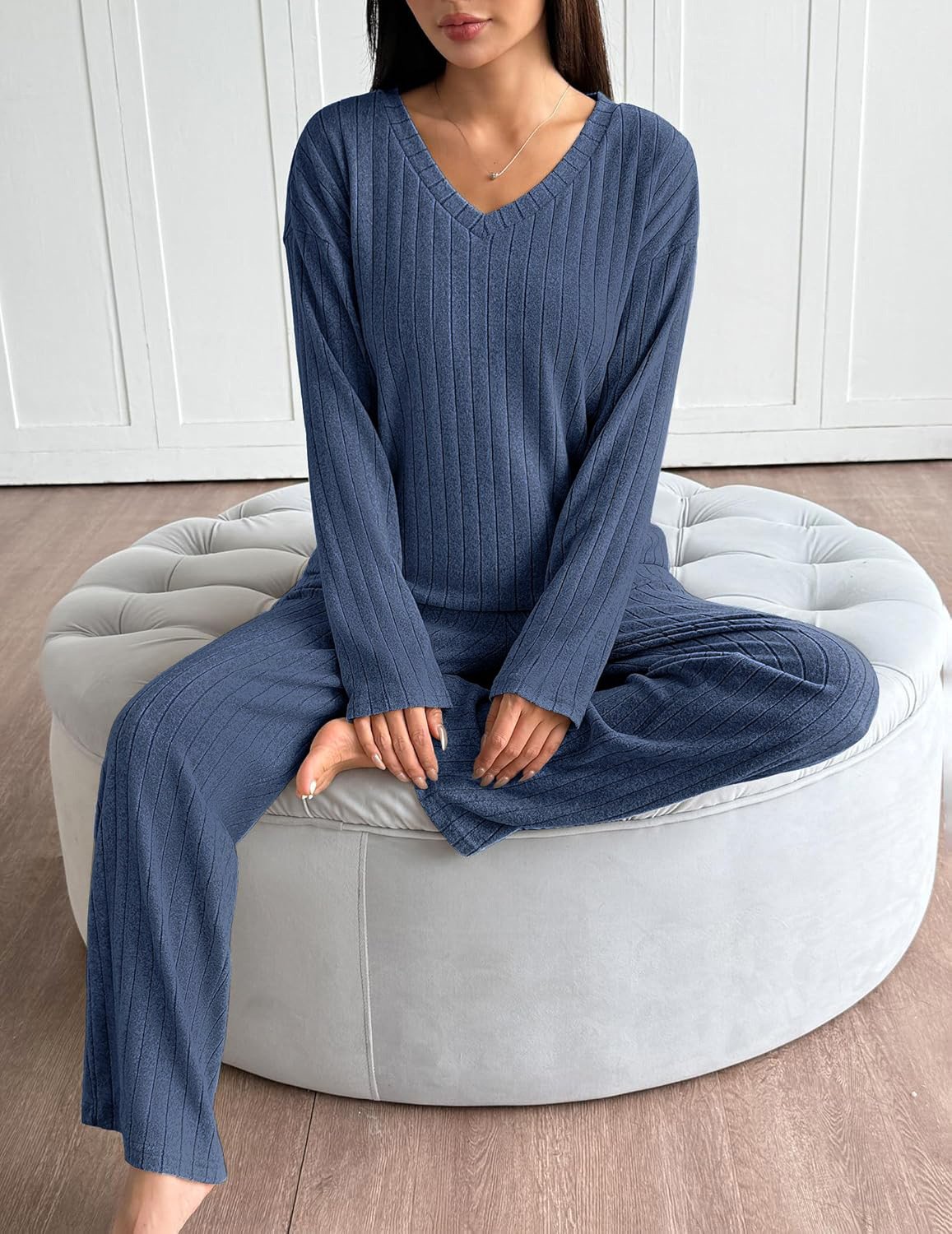 Plain Simple Cotton Two-Piece Set