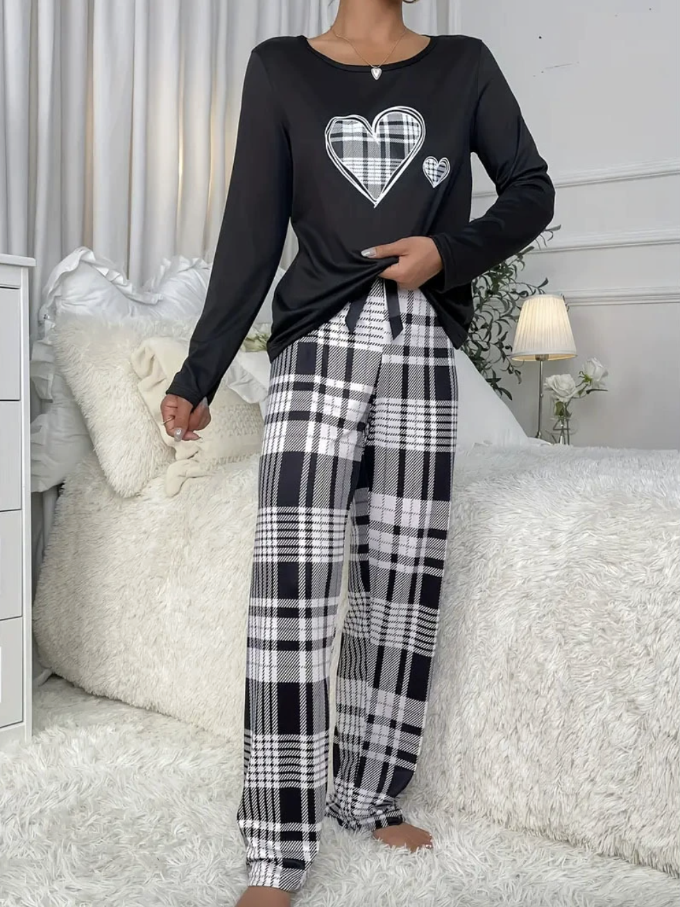 Regular Fit Geometric Casual Two-Piece Set