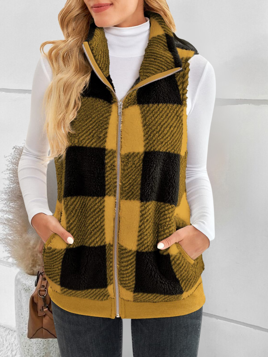 Polyester Cotton Stand Collar Elegant Vest