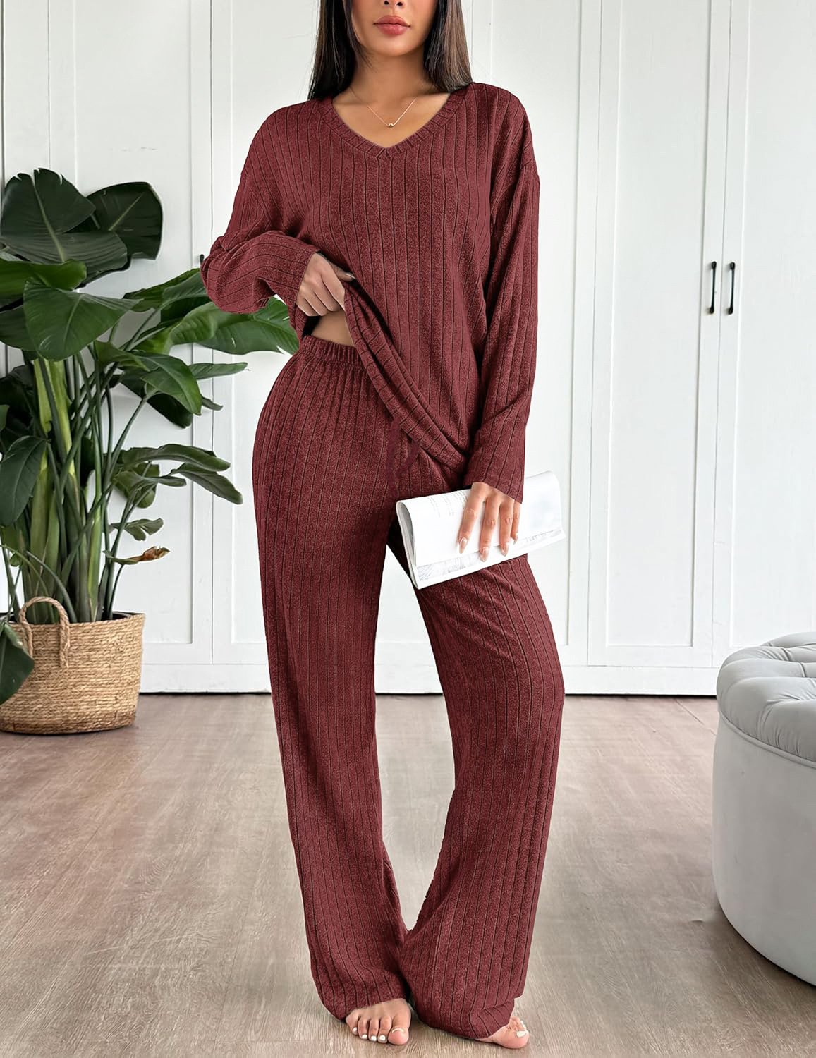 Plain Simple Cotton Two-Piece Set