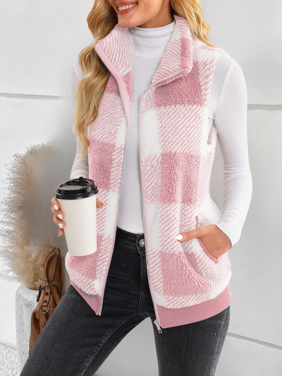 Polyester Cotton Stand Collar Elegant Vest