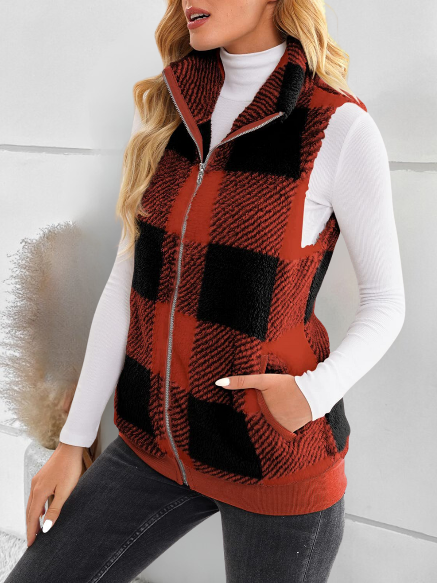 Polyester Cotton Stand Collar Elegant Vest