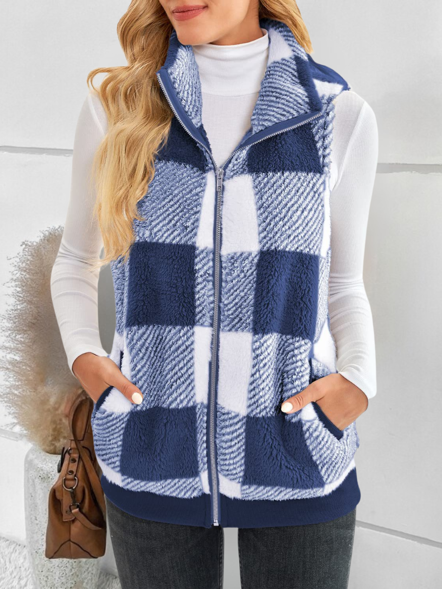 Polyester Cotton Stand Collar Elegant Vest