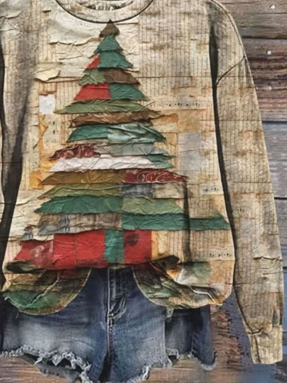 Printing Casual Christmas Sweatshirt