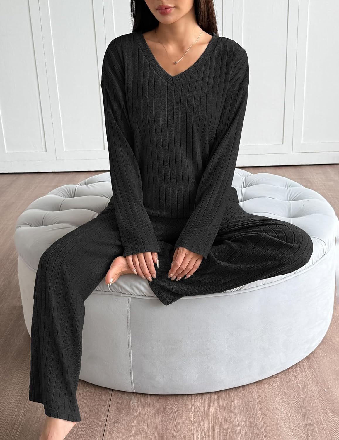 Plain Simple Cotton Two-Piece Set