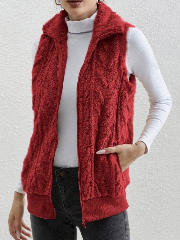 Polyester Cotton Stand Collar Elegant Vest