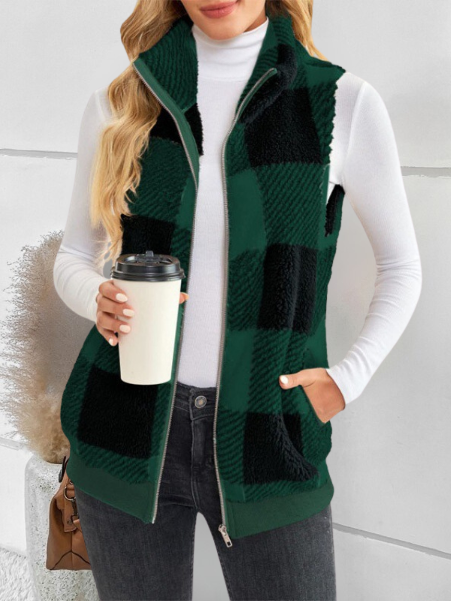 Polyester Cotton Stand Collar Elegant Vest