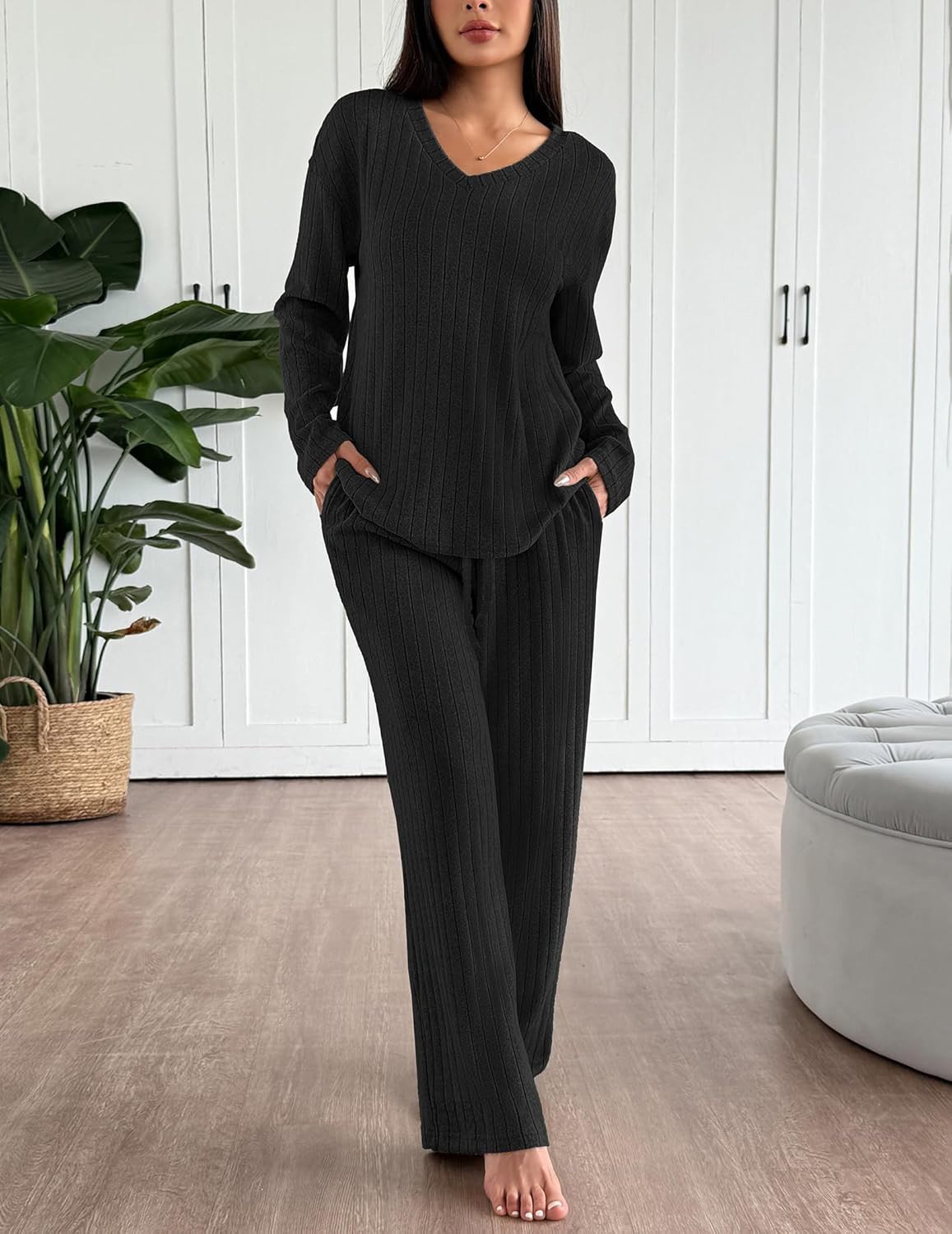 Plain Simple Cotton Two-Piece Set
