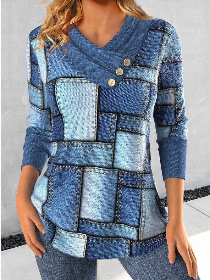 Striped Cotton Casual Others T-Shirt