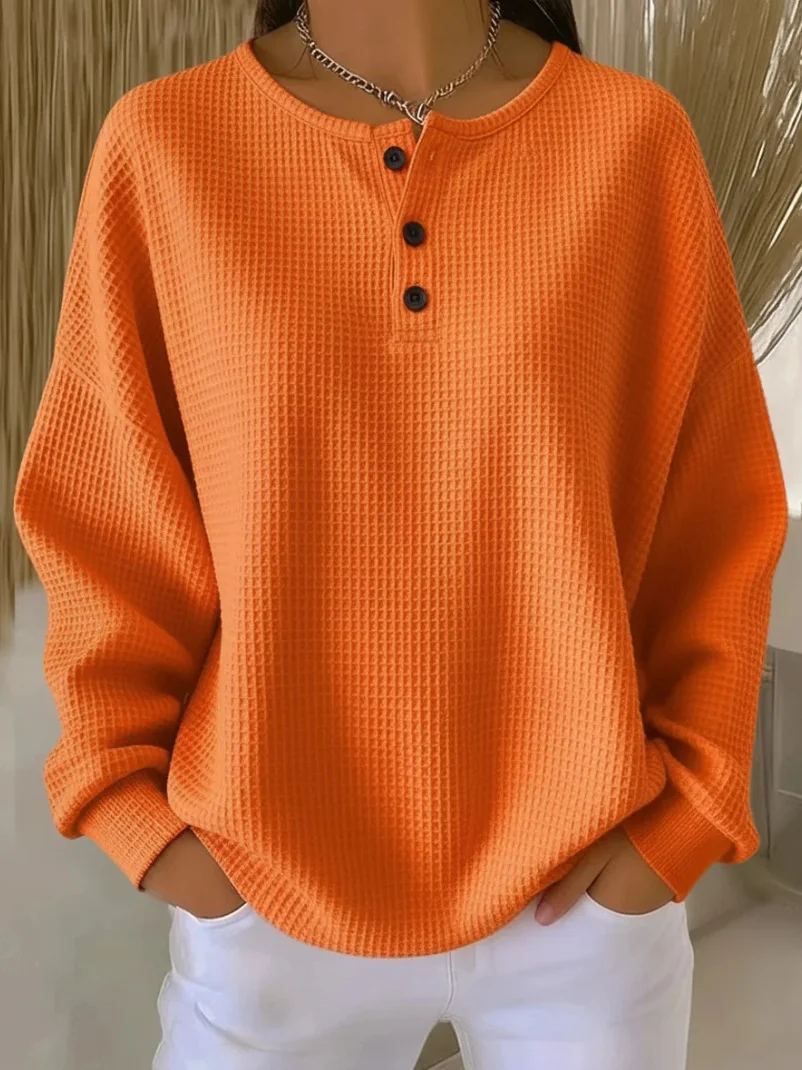 Loose Simple Crew Neck Plain T-Shirt