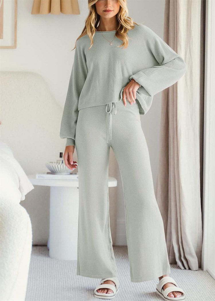 Casual Regular Fit Cotton Plain Two-Piece Set