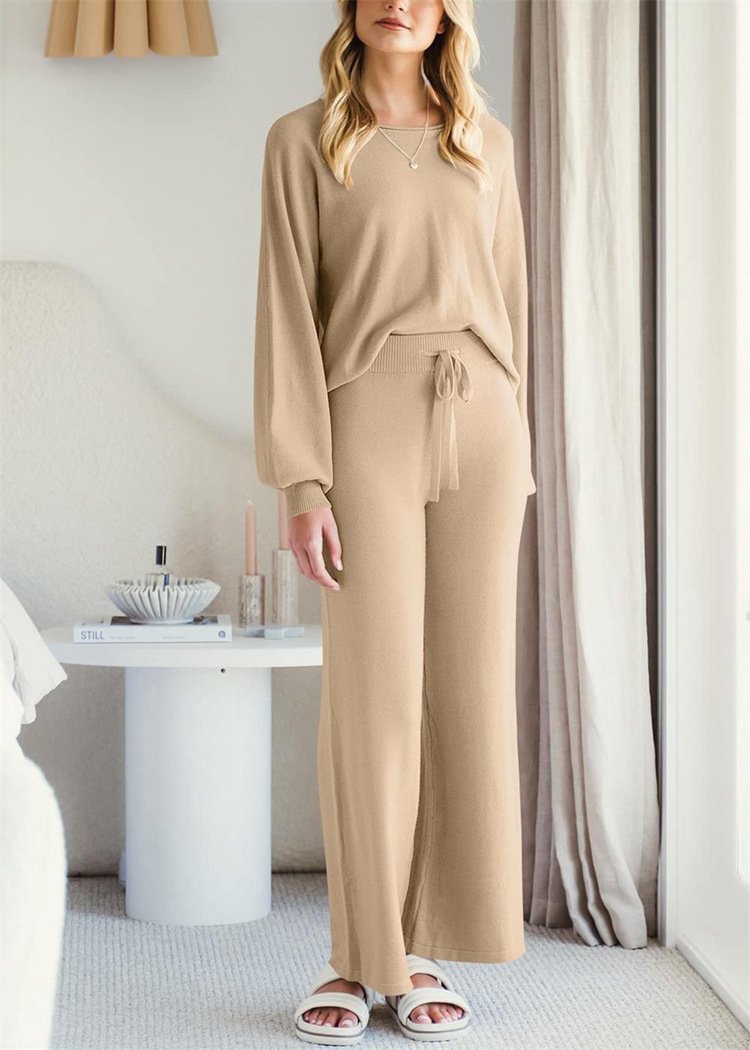 Casual Regular Fit Cotton Plain Two-Piece Set