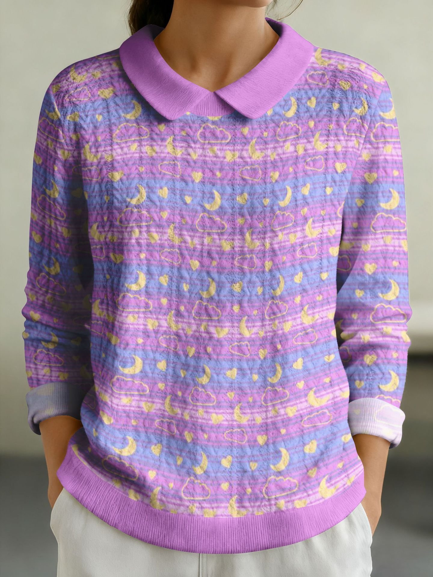 Regular Fit Cotton Shawl Collar Casual Sweater