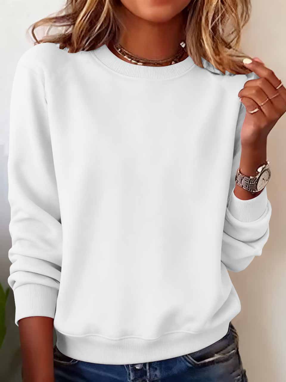 Plain Casual Sweatshirt
