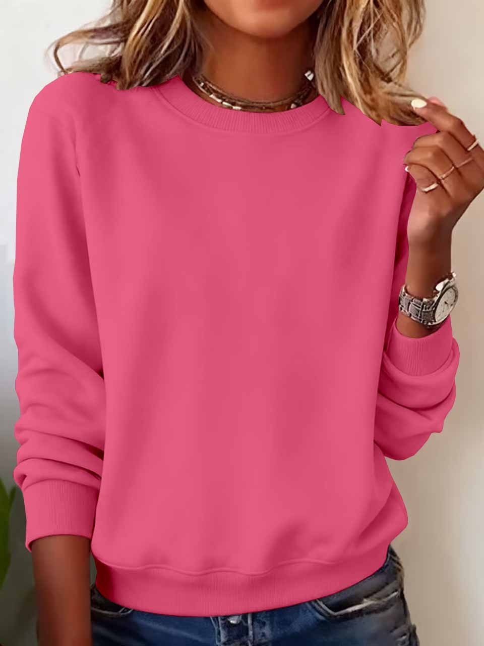 Plain Casual Sweatshirt