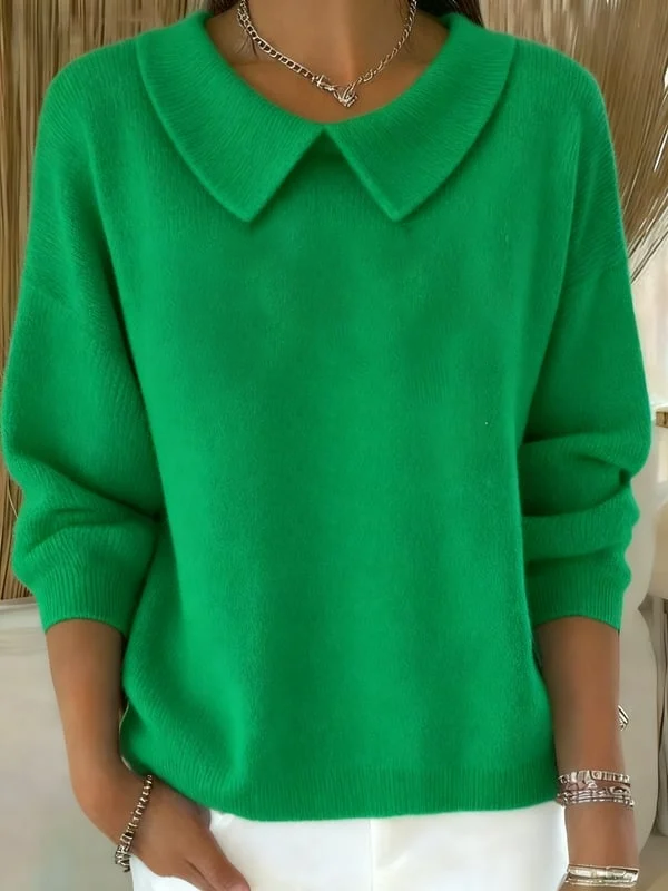 Women's Casual Print Lapel Classic Sweater