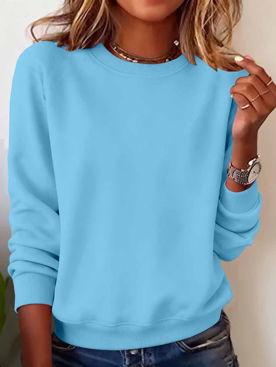 Plain Casual Sweatshirt