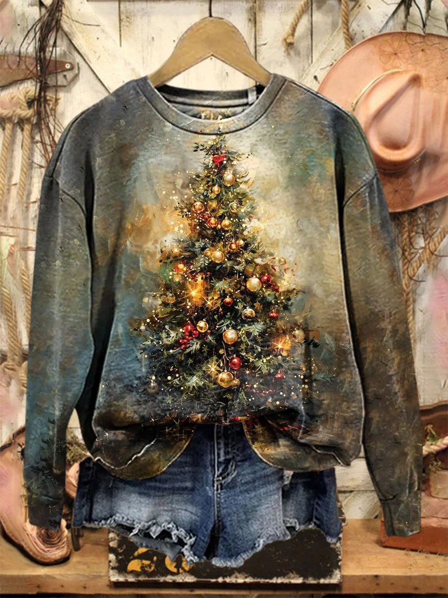 Crew Neck Printing Casual Sweatshirt