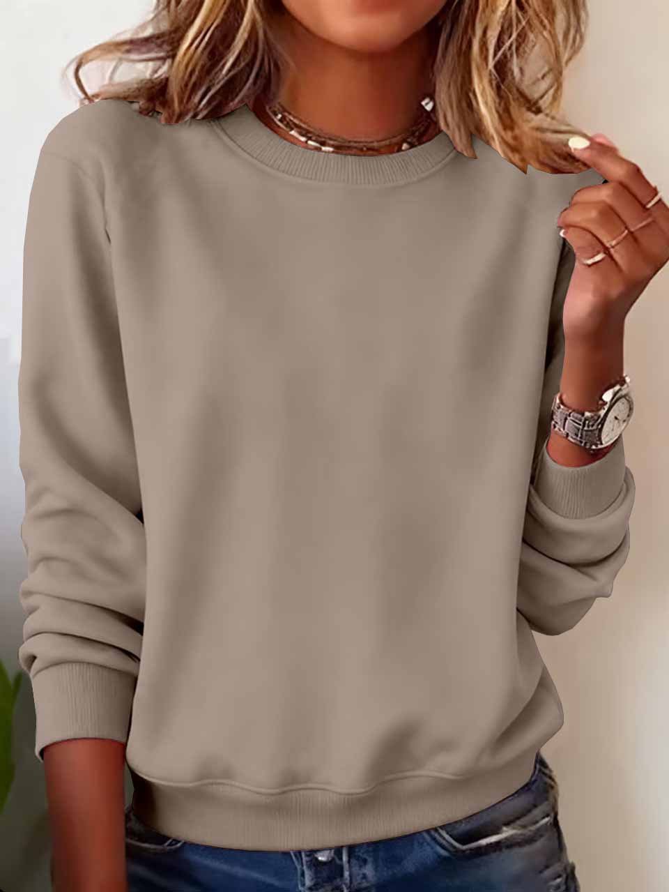 Plain Casual Sweatshirt