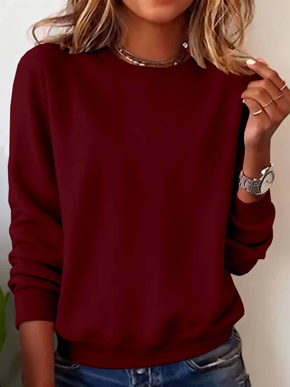 Plain Casual Sweatshirt