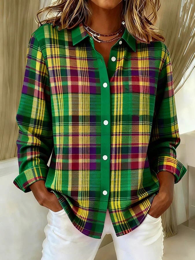 Shawl Collar Loose Casual Christmas Shirt