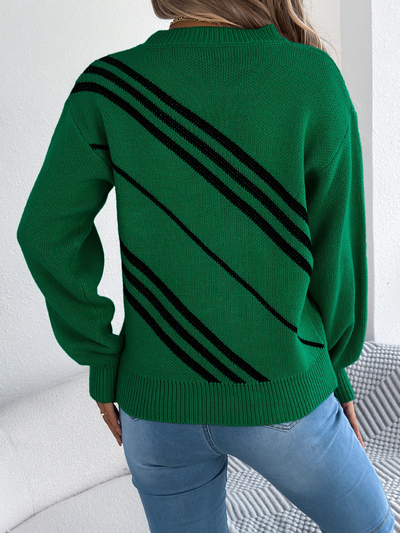 Geometric Regular Fit Casual Sweater