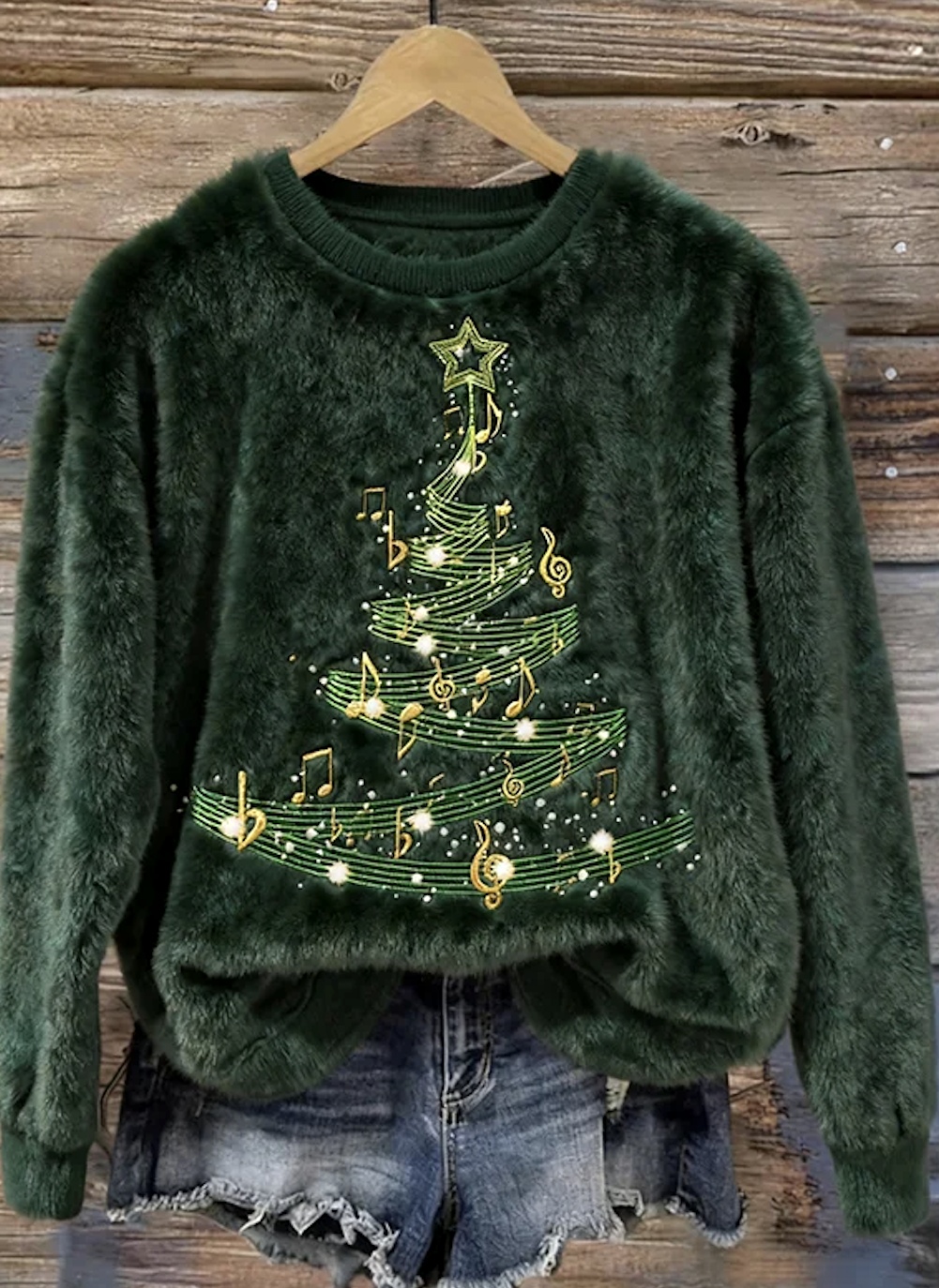 Regular Fit Crew Neck Casual Christmas Sweatshirt