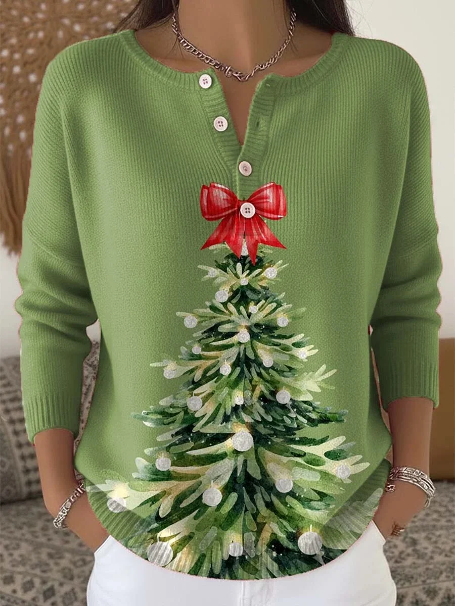 Casual Loose Crew Neck Christmas Sweater