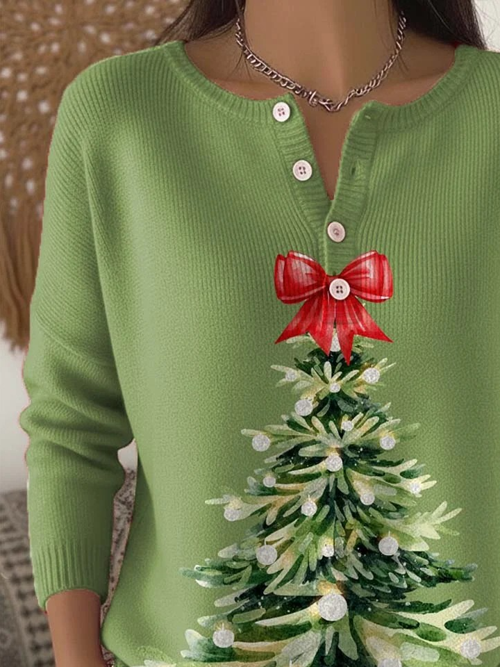Casual Loose Crew Neck Christmas Sweater