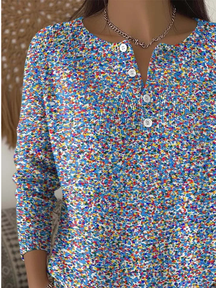 Crew Neck Floral Casual Loose Sweater