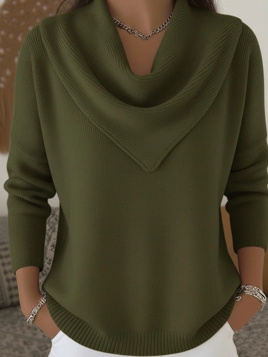 Cowl Neck Casual Loose Sweater