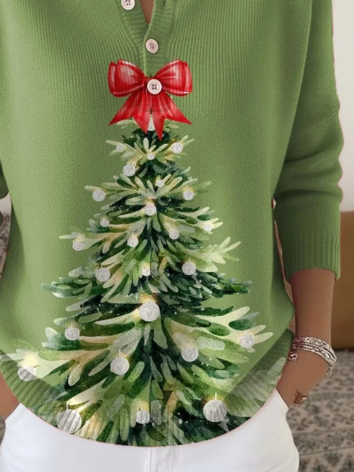 Casual Loose Crew Neck Christmas Sweater