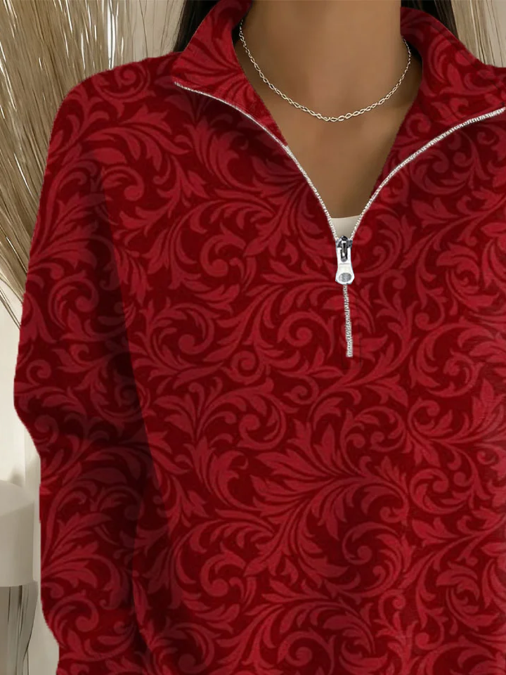 Zipper Regular Fit Casual Sweatshirt