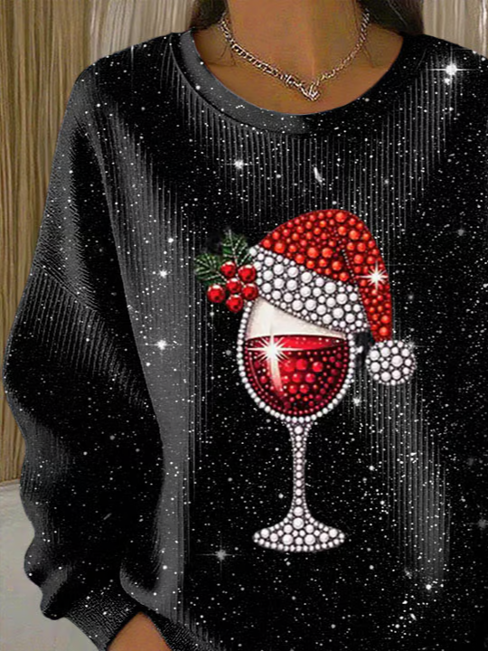 Casual Christmas Printing Sweatshirt