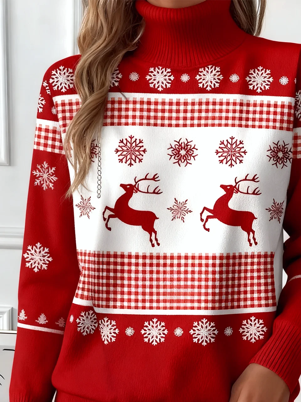 Christmas Casual Turtleneck Loose Sweater