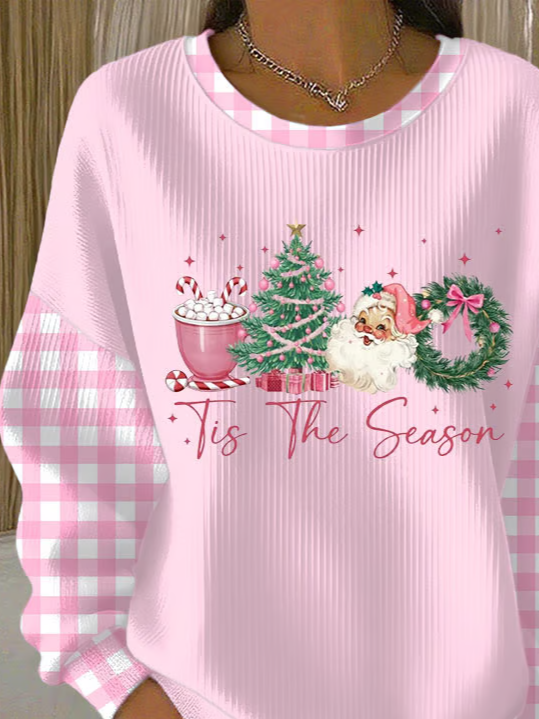 Christmas Crew Neck Printing Casual Sweatshirt