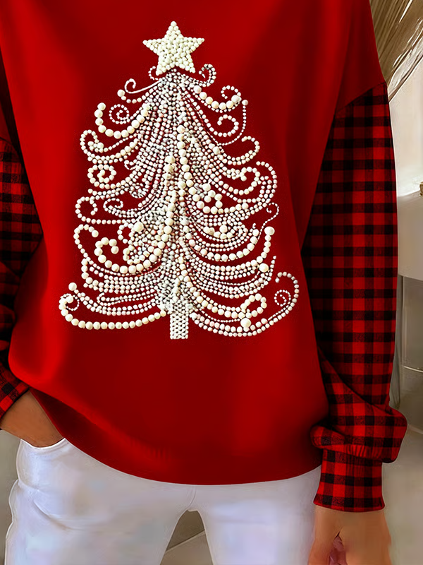 Casual Loose Printing Christmas Sweatshirt