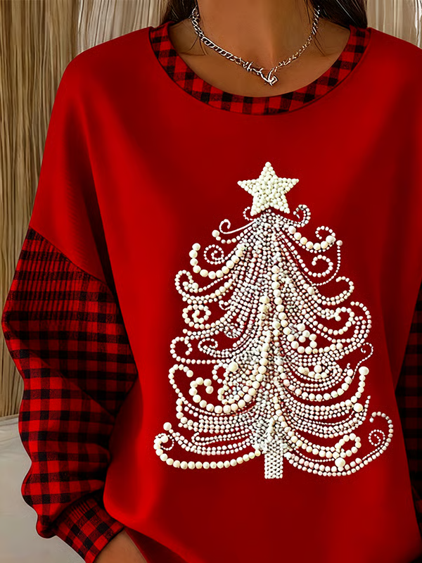 Casual Loose Printing Christmas Sweatshirt