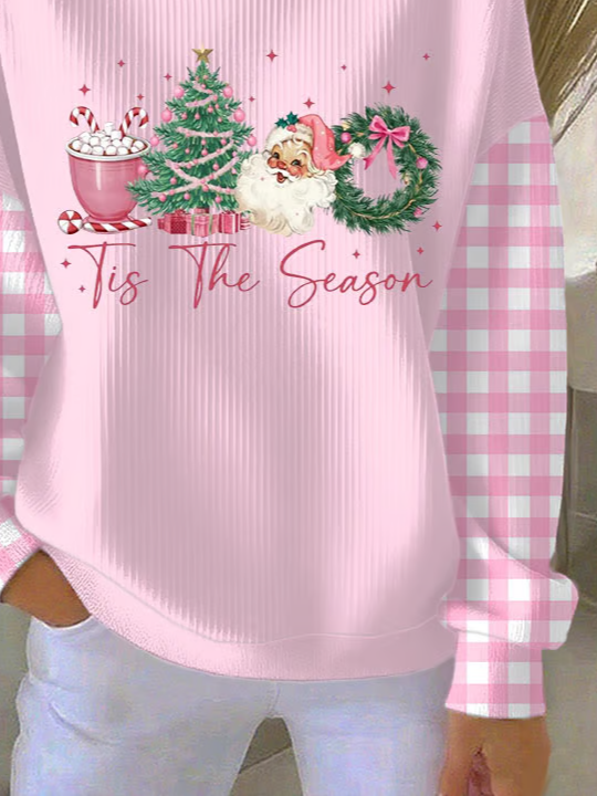 Christmas Crew Neck Printing Casual Sweatshirt