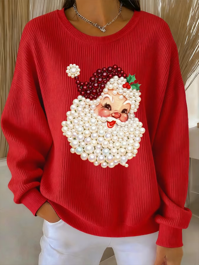 Printing Casual Christmas Sweatshirt
