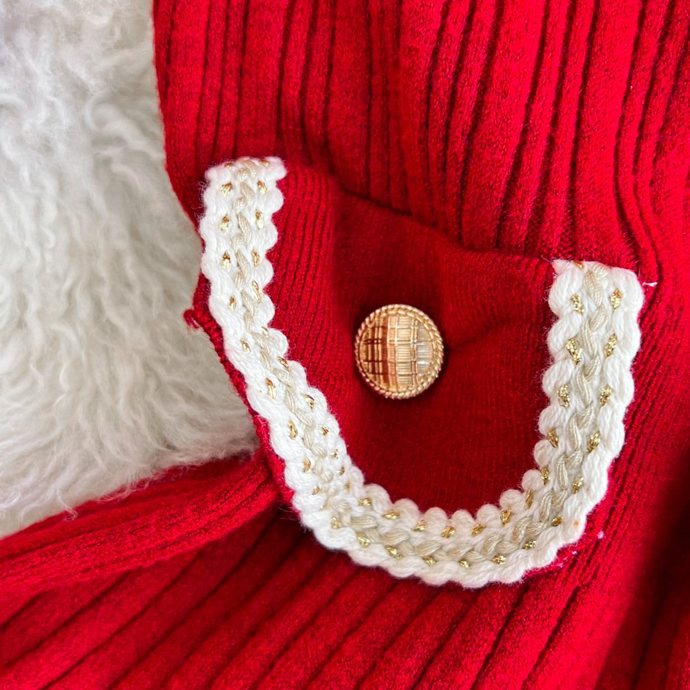 Others Sexy Multicolor Block Wool/Knitting Dress With No