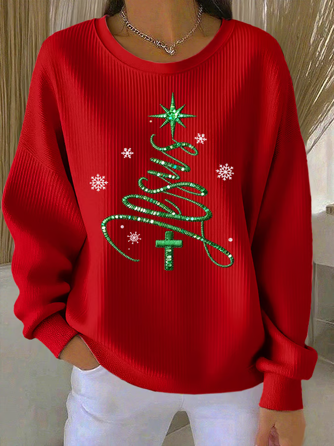 Women's Casual Faith Christmas Sweatshirt