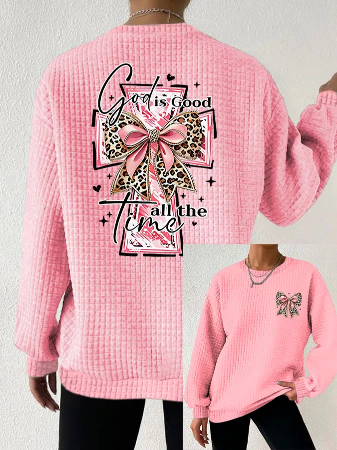 Women's God Is Good All The Time Print Casual Sweatshirt