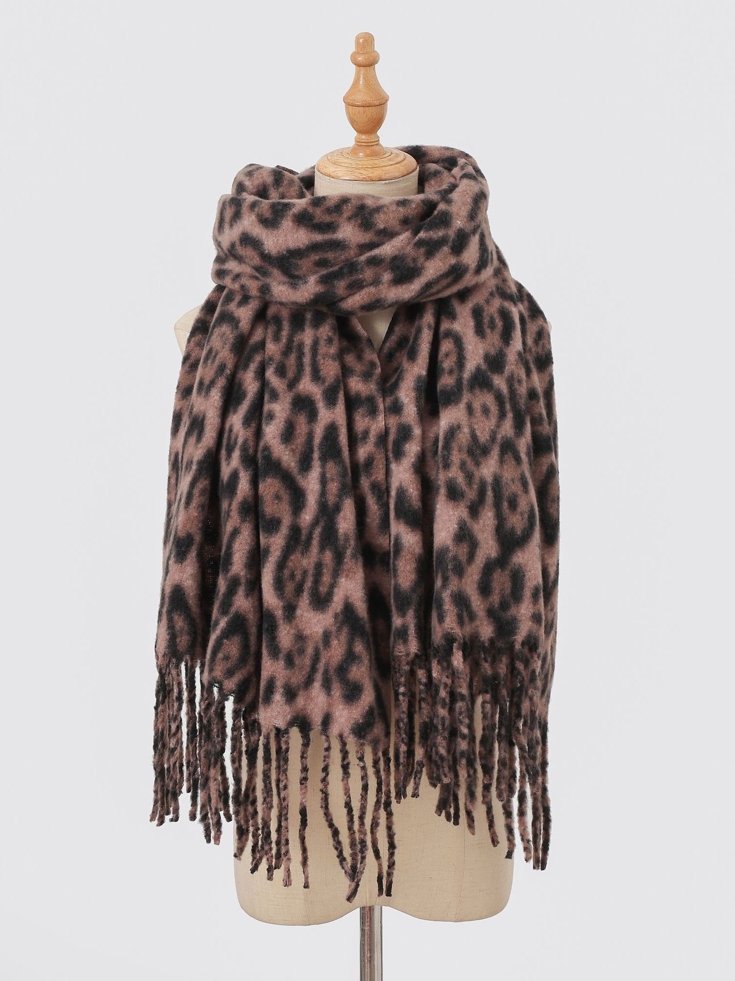 Winter Leopard Print Faux Cashmere Versatile Thick Shawl/scarf/neck Warmer