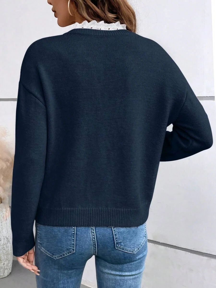 Loose Plain Casual Others Sweater