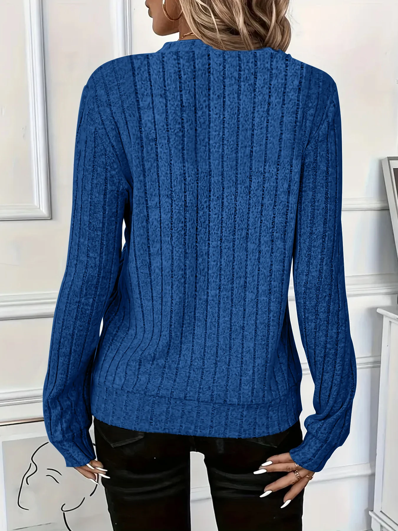 Vintage Loose Plain Others Knit Top